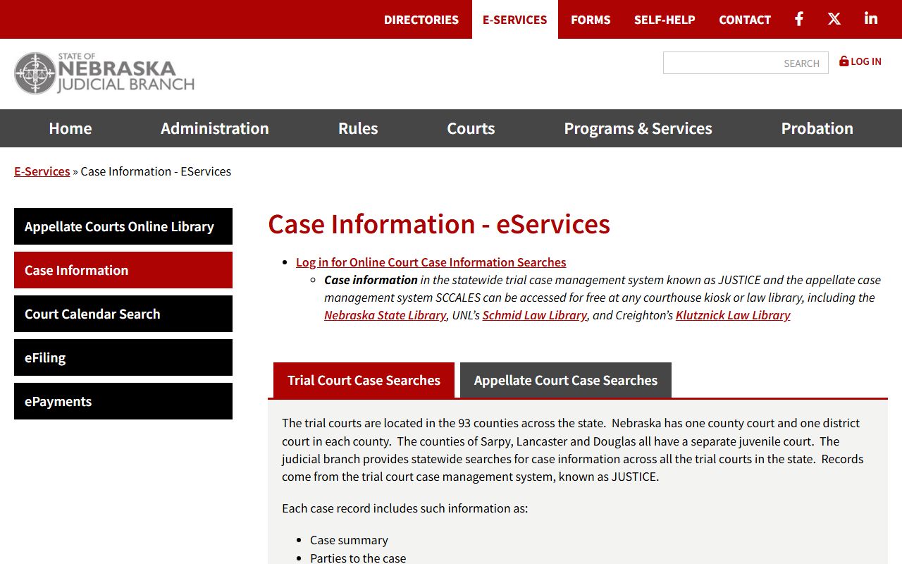 Loup County court records after arrest Nebraska case information page